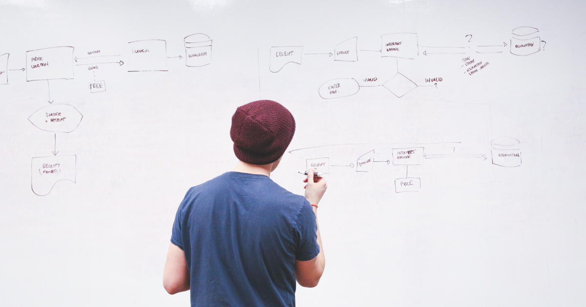 Person in beanie makes chart to strategize boosting quota performance