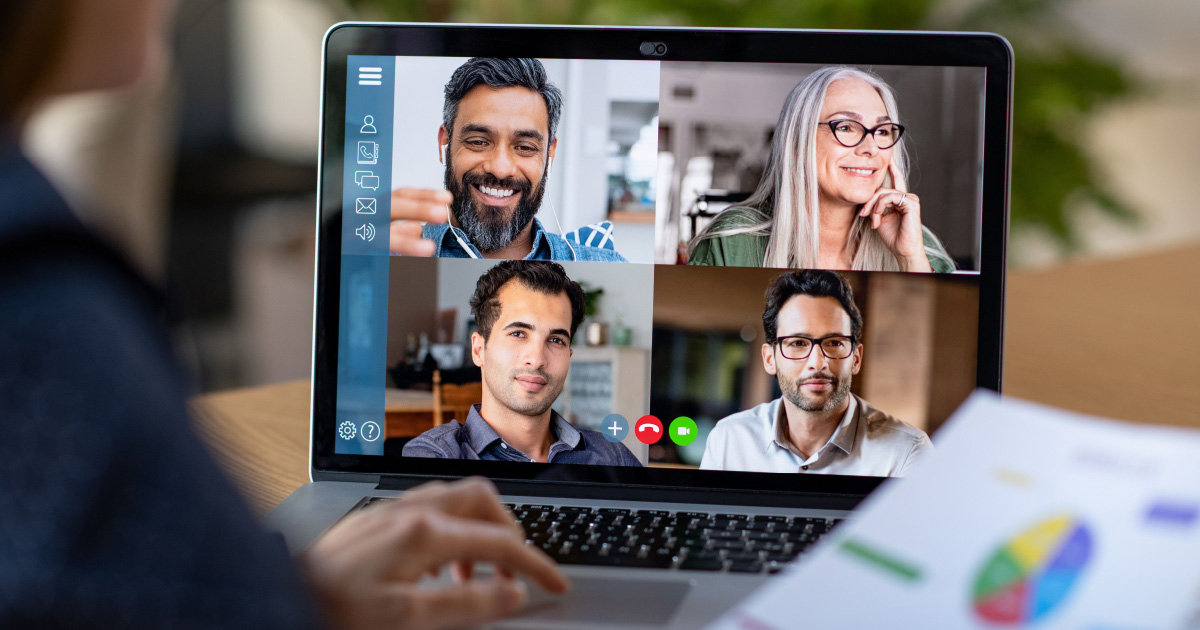 Enablement team on a video call