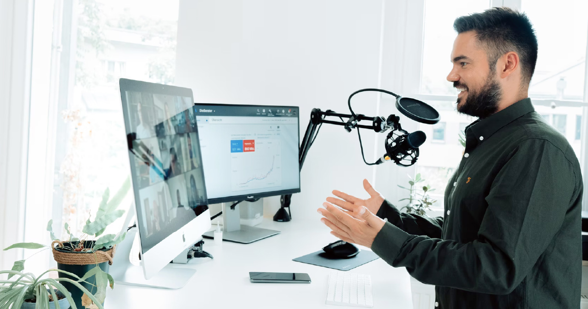 person talks about sales kickoff during video call