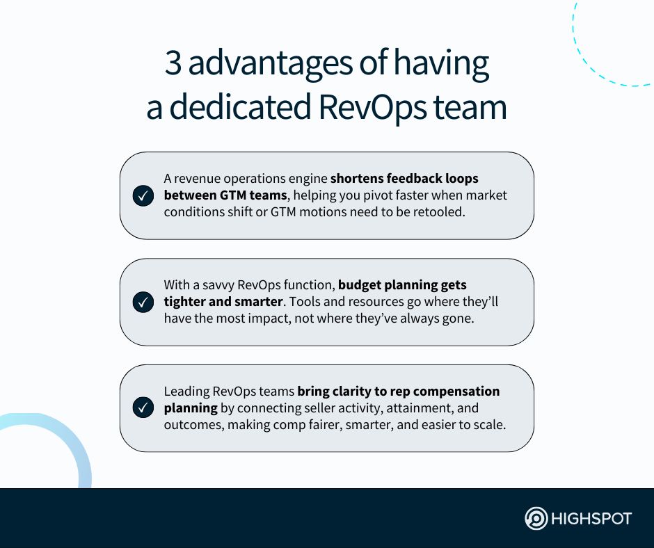 Advantages of having a dedicated RevOps team