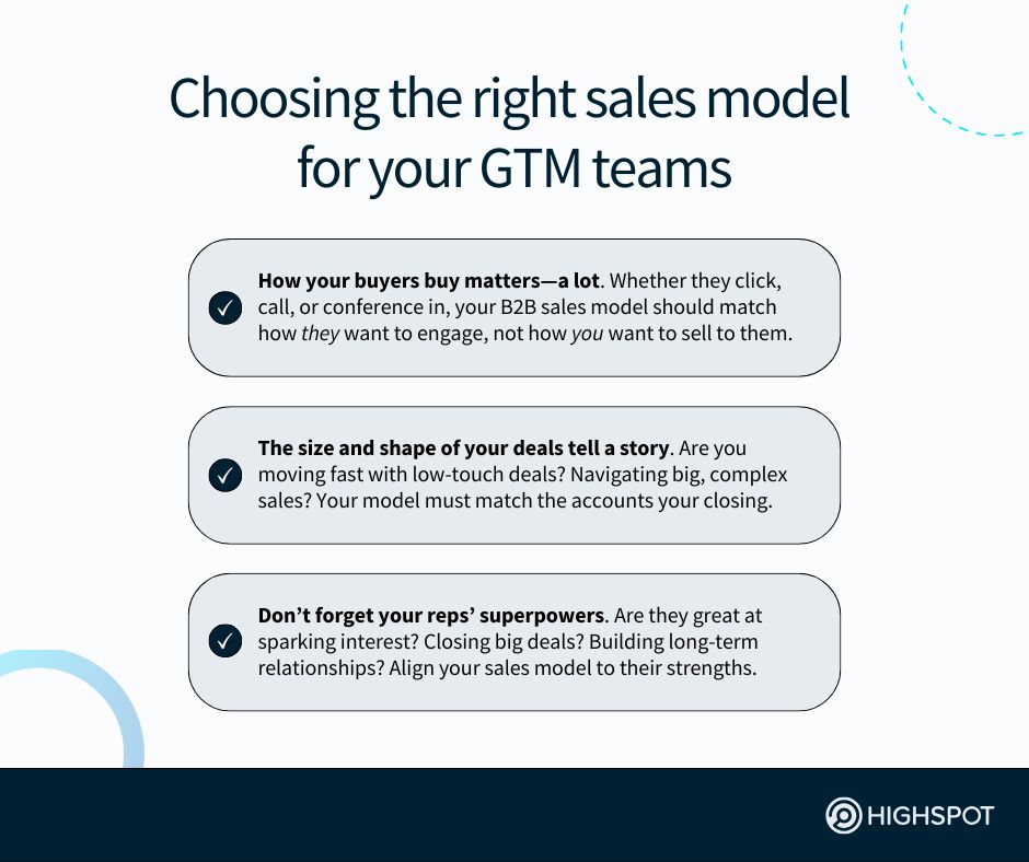 Choosing the right sales model for your GTM teams