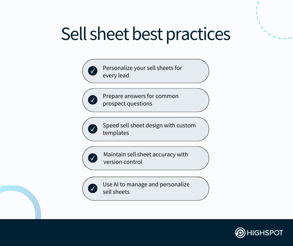 Sell Sheet Best Practices