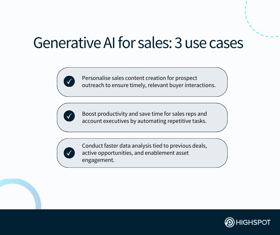 Generative AI for Sales: 3 Use Cases