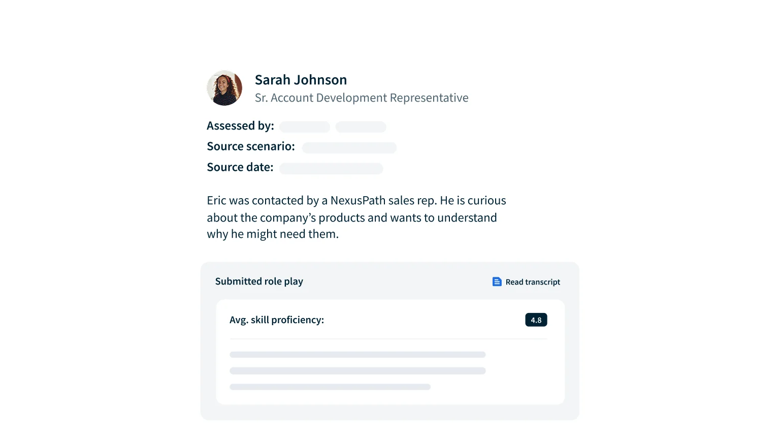 AI Role Play - Skill Assessment Feature