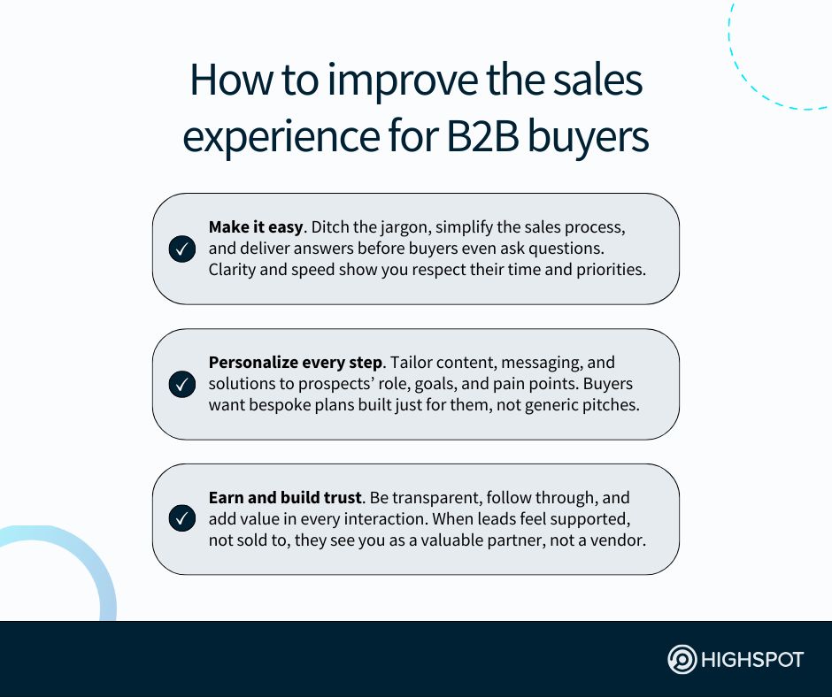 How to improve the sales experience for B2B buyers