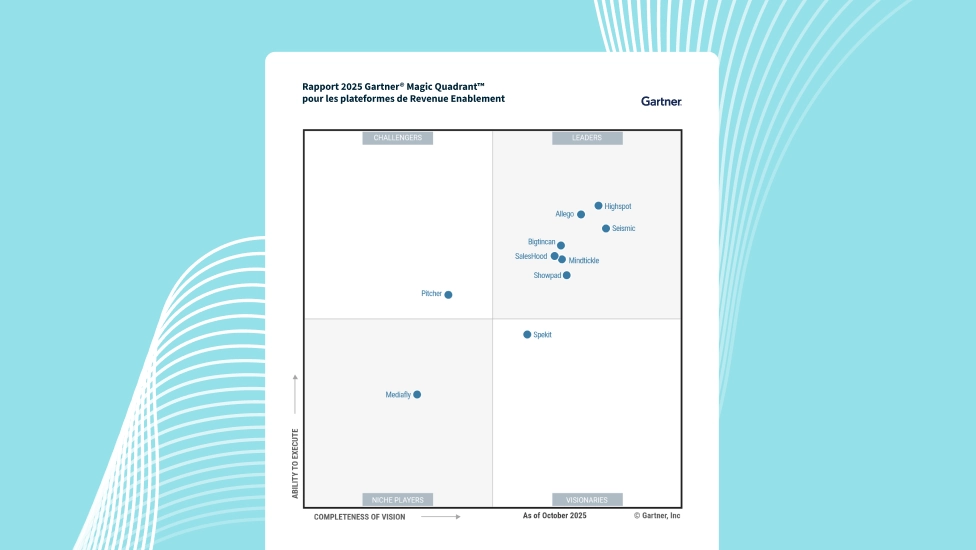Rapport 2025 Gartner® Magic Quadrant™ pour les plateformes de Revenue Enablement