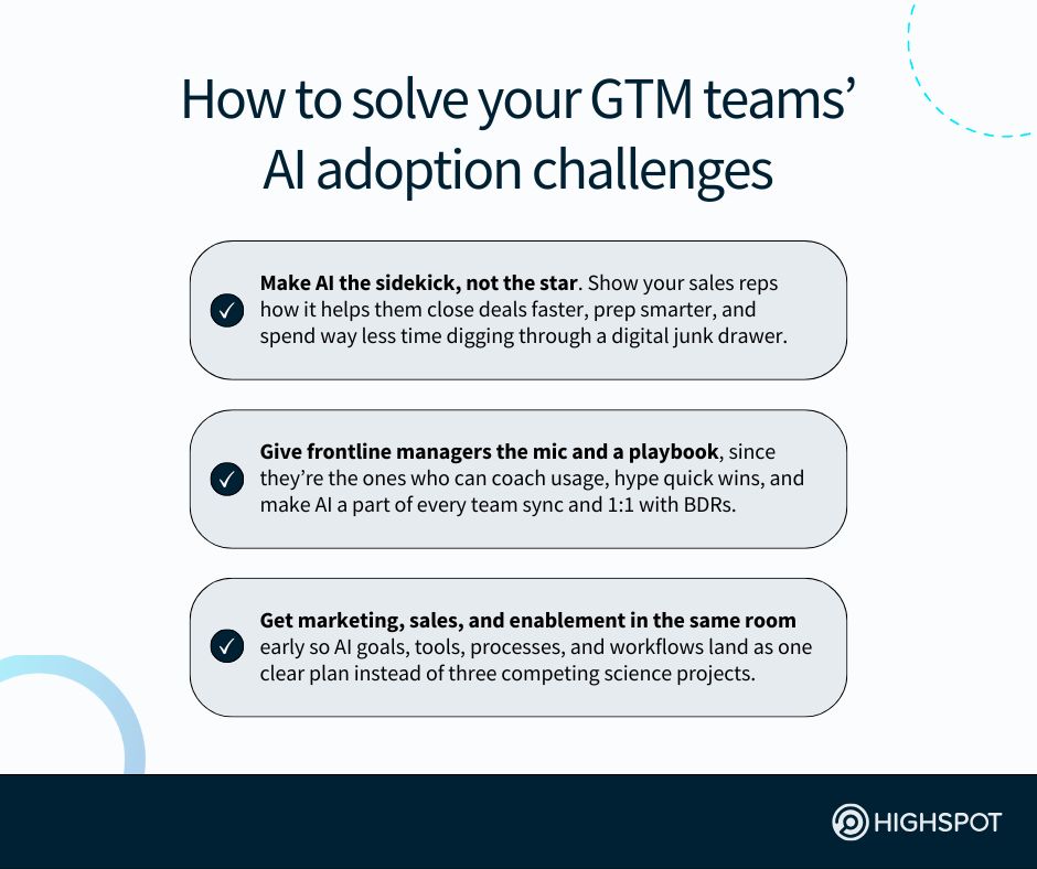 How to solve your GTM teams' AI adoption challenges