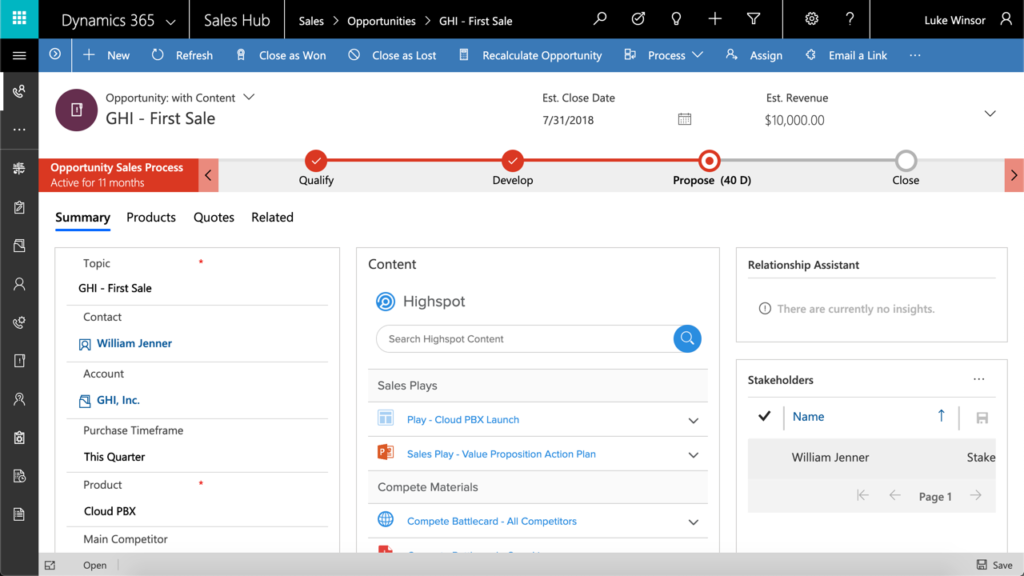 Announcing Microsoft Dynamics 365 + Highspot Integration | Highspot