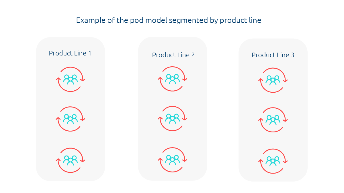 pod sales organisation structure segmented by product line