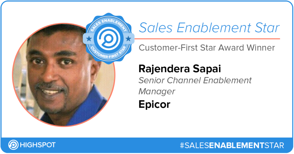 Sales Enablement Star - Customer-First - Rajendera Sapai