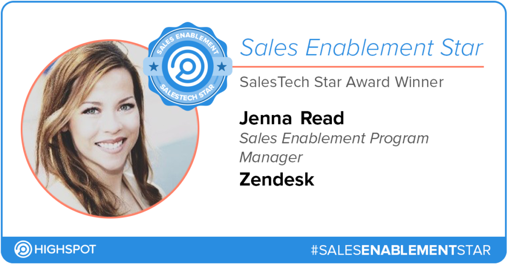 Sales Enablement Star - SalesTech - Jenna Read