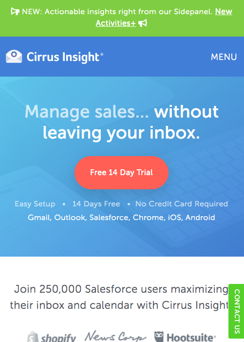 cirrus insight screenshot